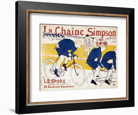 Poster for the Simpson Bicycle Chains. Illustration by Henri De Toulouse Lautrec (Toulouse-Lautrec)-Henri de Toulouse-Lautrec-Framed Giclee Print