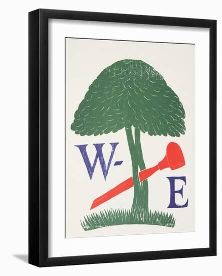 Poster for the Society of Wood Engravers, 1920 (Wood Engraving)-Eric Gill-Framed Giclee Print