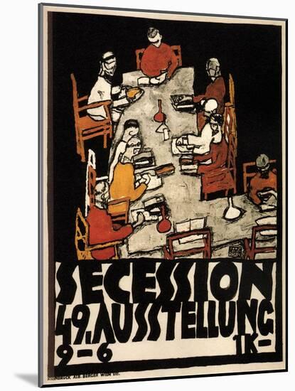 Poster for the Vienna Secession 49th Exhibition, 1918-Egon Schiele-Mounted Giclee Print