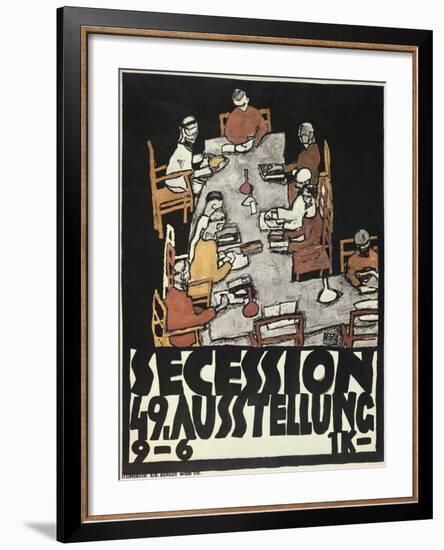 Poster for the Vienna Secession, 49th Exhibition, Die Freunde, 1918-Egon Schiele-Framed Giclee Print