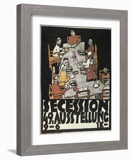 Poster for the Vienna Secession, 49th Exhibition, Die Freunde, 1918-Egon Schiele-Framed Giclee Print