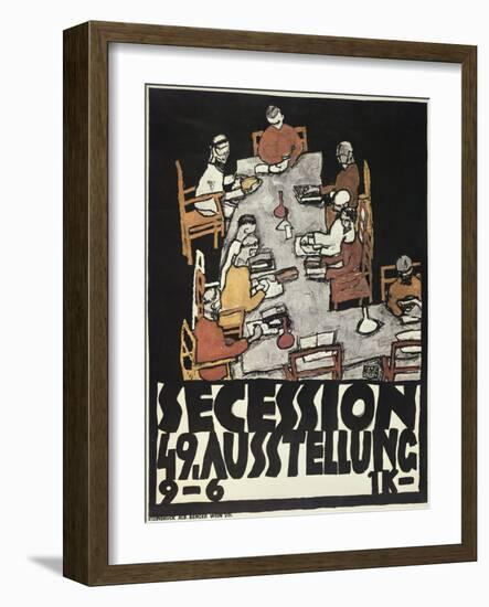 Poster for the Vienna Secession, 49th Exhibition, Die Freunde, 1918-Egon Schiele-Framed Giclee Print