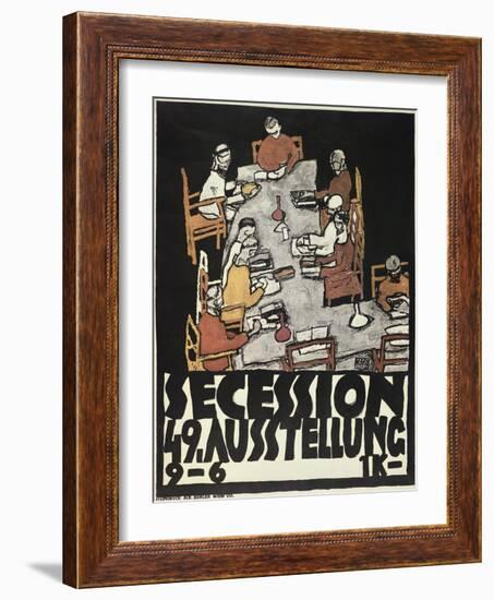 Poster for the Vienna Secession, 49th Exhibition, Die Freunde, 1918-Egon Schiele-Framed Giclee Print