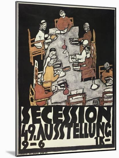 Poster for the Vienna Secession, 49th Exhibition, Die Freunde, 1918-Egon Schiele-Mounted Giclee Print