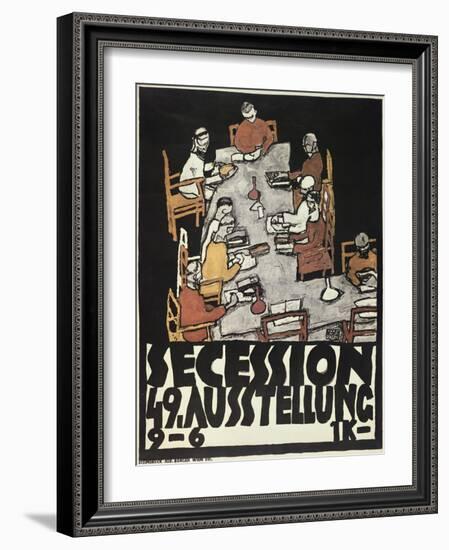 Poster for the Vienna Secession, 49th Exhibition, Die Freunde, 1918-Egon Schiele-Framed Giclee Print