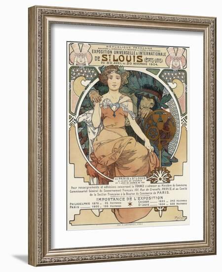 Poster for the World Fair, St, Louis, 1903-Alphonse Mucha-Framed Giclee Print