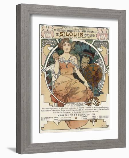 Poster for the World Fair, St, Louis, 1903-Alphonse Mucha-Framed Giclee Print