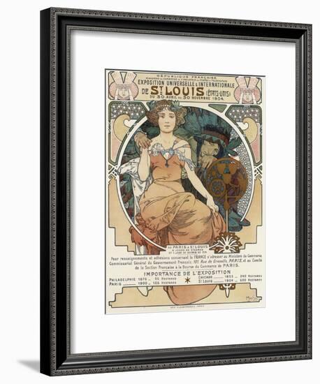 Poster for the World Fair, St, Louis, 1903-Alphonse Mucha-Framed Giclee Print