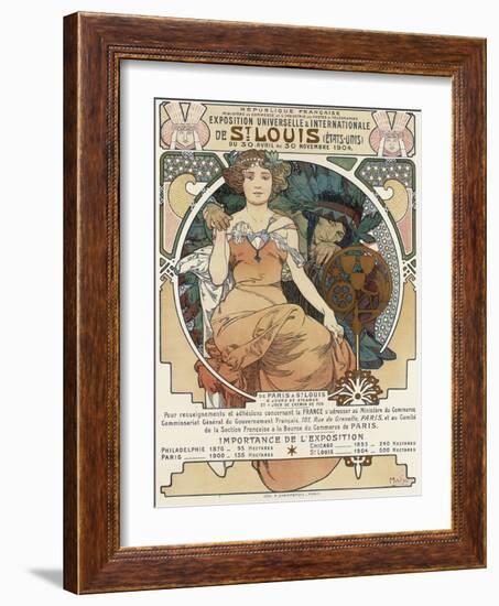 Poster for the World Fair, St, Louis, 1903-Alphonse Mucha-Framed Giclee Print