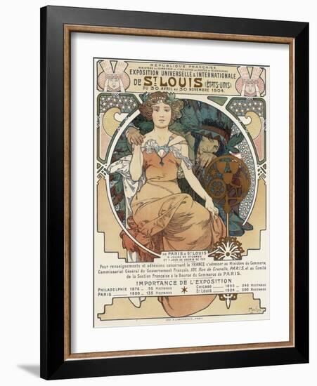 Poster for the World Fair, St, Louis, 1903-Alphonse Mucha-Framed Giclee Print