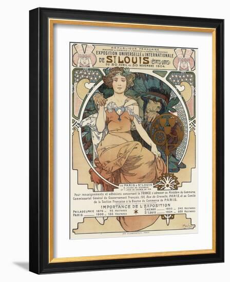 Poster for the World Fair, St, Louis, 1903-Alphonse Mucha-Framed Giclee Print