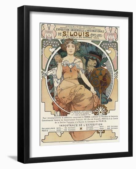 Poster for the World Fair, St, Louis, 1903-Alphonse Mucha-Framed Premium Giclee Print