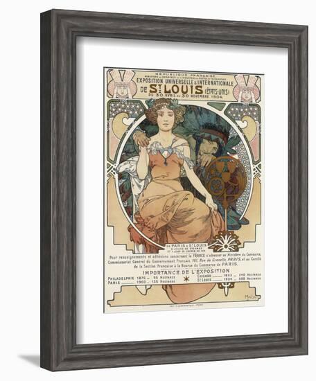 Poster for the World Fair, St, Louis, 1903-Alphonse Mucha-Framed Giclee Print