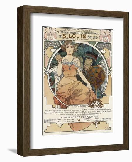 Poster for the World Fair, St, Louis, 1903-Alphonse Mucha-Framed Giclee Print