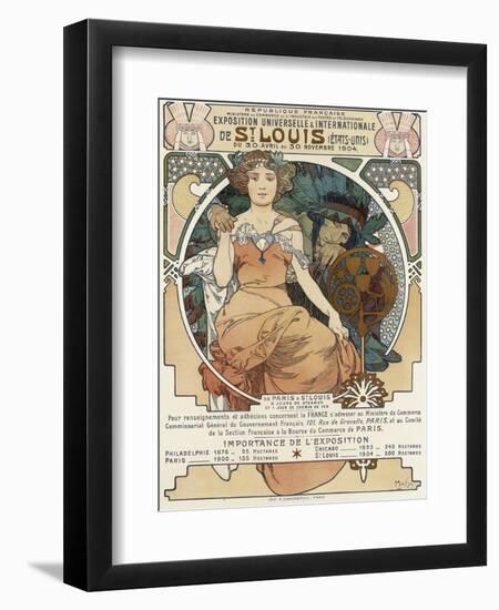 Poster for the World Fair, St, Louis, 1903-Alphonse Mucha-Framed Giclee Print