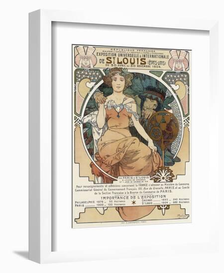 Poster for the World Fair, St, Louis, 1903-Alphonse Mucha-Framed Giclee Print