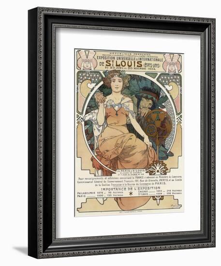 Poster for the World Fair, St, Louis, 1903-Alphonse Mucha-Framed Giclee Print