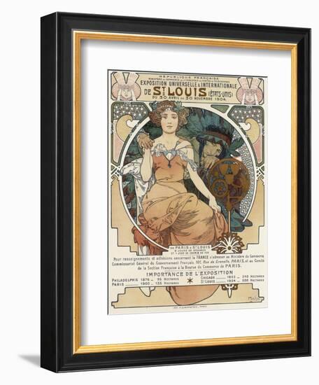 Poster for the World Fair, St, Louis, 1903-Alphonse Mucha-Framed Giclee Print