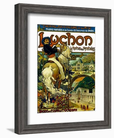 Poster for Trains to Luchon, France, 1895-Alphonse Mucha-Framed Giclee Print