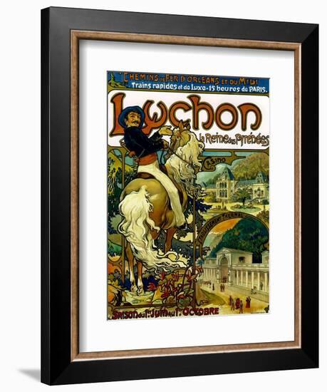 Poster for Trains to Luchon, France, 1895-Alphonse Mucha-Framed Giclee Print