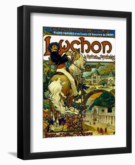 Poster for Trains to Luchon, France, 1895-Alphonse Mucha-Framed Giclee Print