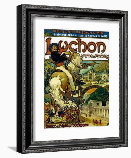 Poster for Trains to Luchon, France, 1895-Alphonse Mucha-Framed Giclee Print