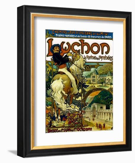 Poster for Trains to Luchon, France, 1895-Alphonse Mucha-Framed Giclee Print