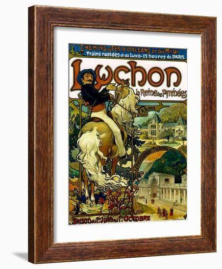 Poster for Trains to Luchon, France, 1895-Alphonse Mucha-Framed Giclee Print