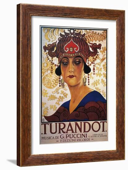 Poster for Turandot, Opera-Giacomo Puccini-Framed Giclee Print