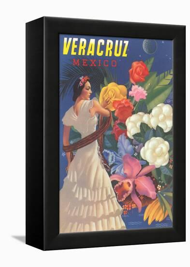 Poster for Veracruz, Mexico, Senorita with Flowers-null-Framed Stretched Canvas