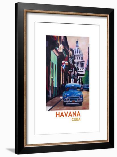 Poster Havana Cuba Street Scene Oldtimer Retro-Markus Bleichner-Framed Premium Giclee Print