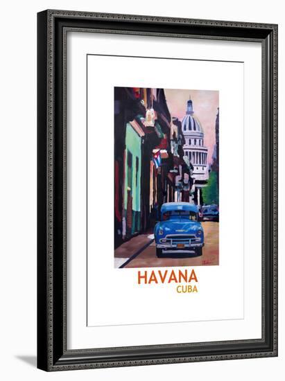 Poster Havana Cuba Street Scene Oldtimer Retro-Markus Bleichner-Framed Art Print