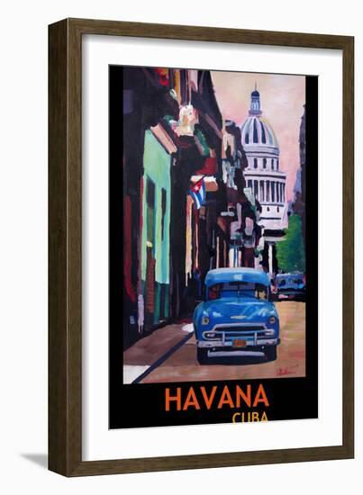 Poster Havana Cuba Street Scene Oldtimer Vintage-Markus Bleichner-Framed Art Print