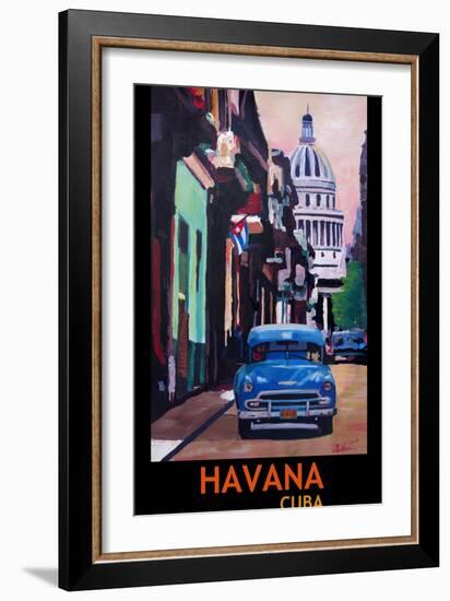 Poster Havana Cuba Street Scene Oldtimer Vintage-Markus Bleichner-Framed Art Print