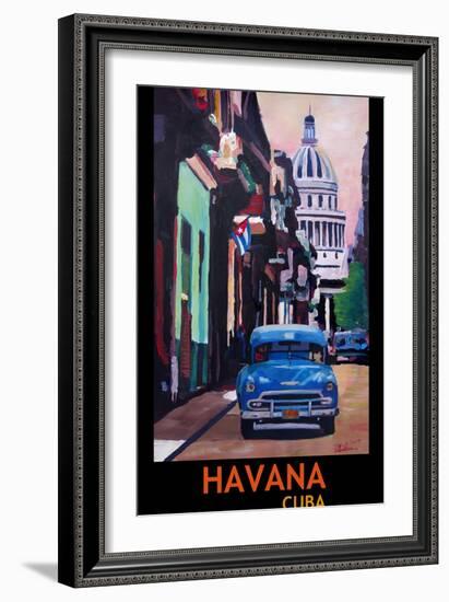 Poster Havana Cuba Street Scene Oldtimer Vintage-Markus Bleichner-Framed Art Print