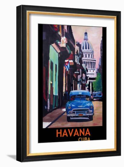 Poster Havana Cuba Street Scene Oldtimer Vintage-Markus Bleichner-Framed Art Print