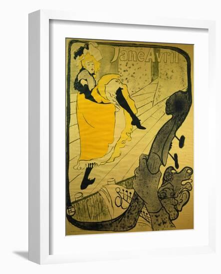 Poster: Jane Avril at the 'Jardins De Paris', 1893-Henri de Toulouse-Lautrec-Framed Art Print