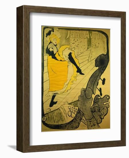 Poster: Jane Avril at the 'Jardins De Paris', 1893-Henri de Toulouse-Lautrec-Framed Art Print