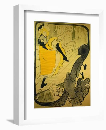 Poster: Jane Avril at the 'Jardins De Paris', 1893-Henri de Toulouse-Lautrec-Framed Art Print