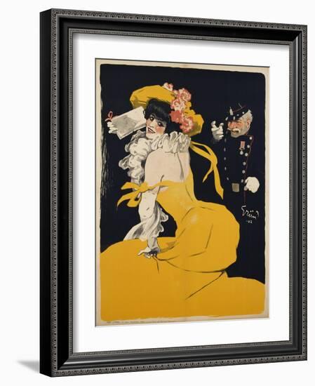 Poster of a Woman in a Yellow Dress by Jules Alexandre Grun-null-Framed Giclee Print