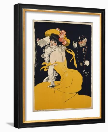 Poster of a Woman in a Yellow Dress by Jules Alexandre Grun-null-Framed Giclee Print