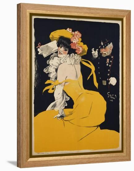 Poster of a Woman in a Yellow Dress by Jules Alexandre Grun-null-Framed Premier Image Canvas