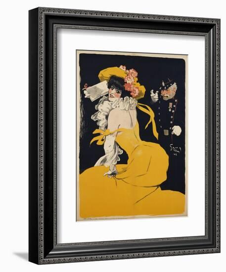 Poster of a Woman in a Yellow Dress by Jules Alexandre Grun-null-Framed Giclee Print