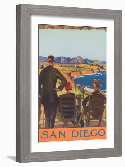 Poster of Bluffs, San Diego, California-null-Framed Art Print