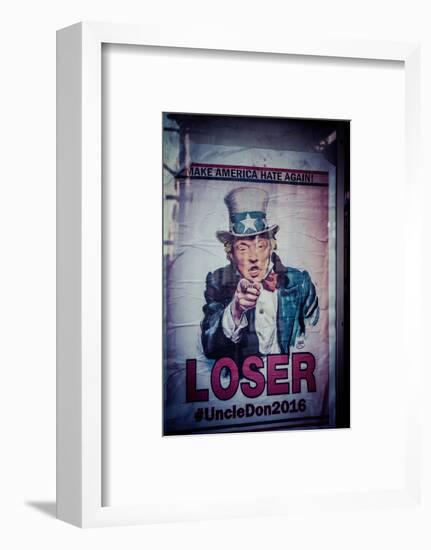 Poster of Donald Trump, Make America hate again, Loser, Uncle Don 2016,  Manhattan, New York, USA-Andrea Lang-Framed Photographic Print