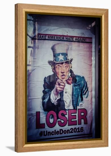 Poster of Donald Trump, Make America hate again, Loser, Uncle Don 2016,  Manhattan, New York, USA-Andrea Lang-Framed Premier Image Canvas