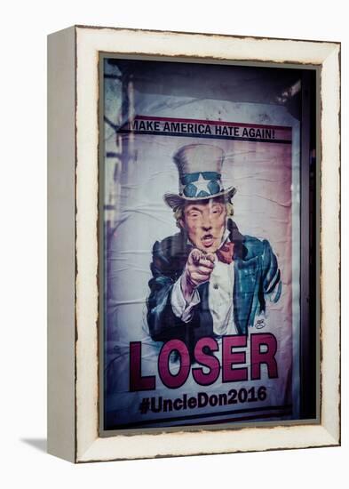 Poster of Donald Trump, Make America hate again, Loser, Uncle Don 2016,  Manhattan, New York, USA-Andrea Lang-Framed Premier Image Canvas