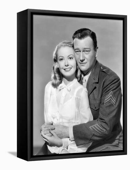 Poster of film Sands of Iwo Jima by AllanDwan with Adele Mara and John Wayne, 1949-null-Framed Stretched Canvas