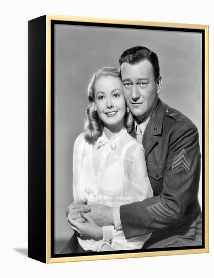 Poster of film Sands of Iwo Jima by AllanDwan with Adele Mara and John Wayne, 1949-null-Framed Stretched Canvas