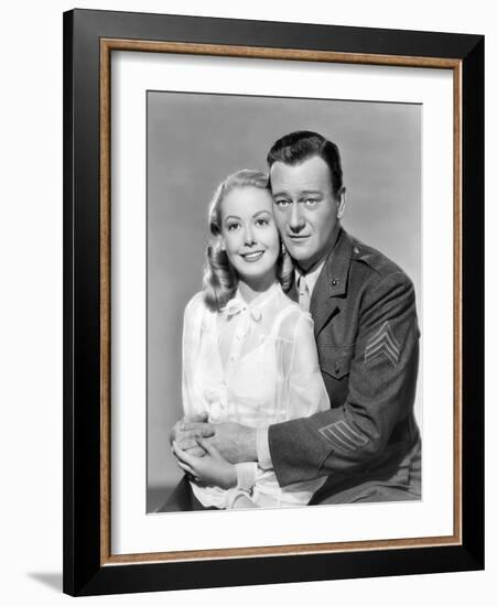 Poster of film Sands of Iwo Jima by AllanDwan with Adele Mara and John Wayne, 1949-null-Framed Photo